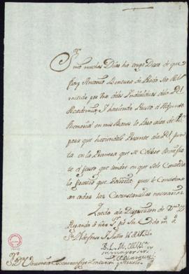 Carta del marqués de Villena [Mercurio López Pacheco] a Vincencio Squarzafigo en la que muestra s...