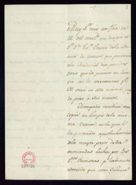 Carta de Gaspar Melchor de Jovellanos a Manuel de Lardizábal y Uribe con la que remite una copia ...