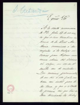Carta de Fran[cis]co Cutanda al secretario [Manuel Bretón de los Herreros] en la que comunica que...