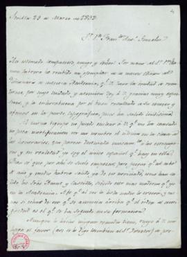 Carta de Juan Nicasio Gallego a Fran[cis]co Ant[oni]o González en la que acusa recibo de un ejemp...