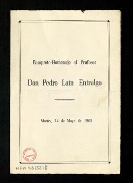 Banquete-Homenaje al profesor Don Pedro Laín Entralgo
