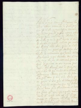 Carta de Juan Curiel a Vincencio Squarzafigo en la que comunica que el marqués de la Paz se encar...