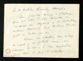 Carta del conde de Romanones a Melchor Fernández Almagro en la que le dice que su libro sobre Cán...