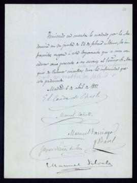 Propuesta del conde de Cheste, Manuel Cañete, Manuel Tamayo y Baus, Gaspar Núñez de Arce y Manuel...