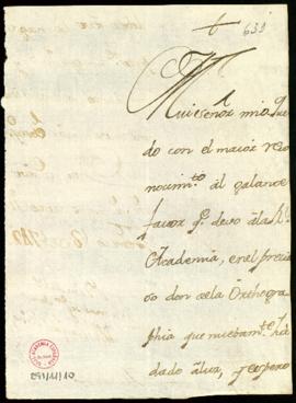Carta del marqués del Risco a Lope Hurtado de Mendoza en la que agradece el envío de un ejemplar ...