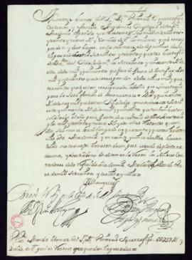 Orden de Juan de Ferreras del abono a favor de Vincencio Squarzafigo de 6739 reales y 2 maravedís...