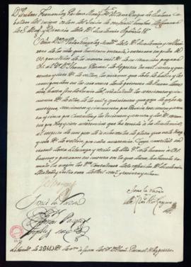 Orden del marqués de Villena del libramiento a favor de Tomás Pascual de Azpeitia de 2147 reales ...