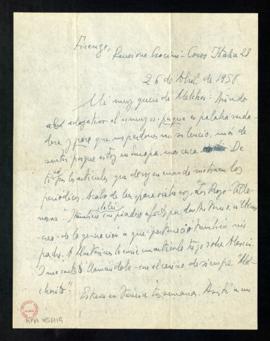 Carta de Jorge Guillén a Melchor Fernández Almagro en la que le dice que acaba de leer Los Royo V...