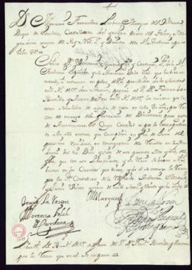 Orden del marqués de Villena de libramiento a favor de Fernando de Bustillo y Azcona de 3000 real...