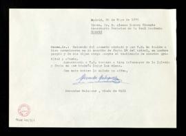 Carta de Mercedes Maluquer, viuda de Gili, a Alonso Zamora Vicente en la que agradece, en nombre ...