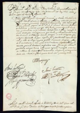 Orden del marqués de Villena del libramiento a favor de Antonio Ventura de Prado de 564 reales y ...