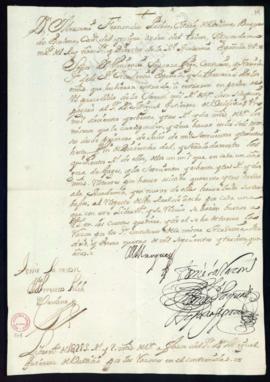 Orden del marqués de Villena de libramiento a favor de Miguel Gutiérrez de Valdivia de 1283 reale...