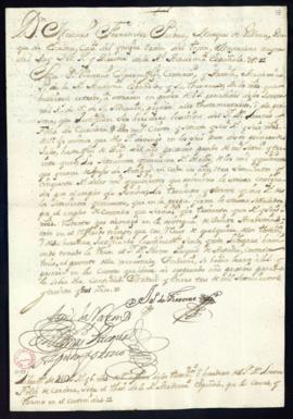 Orden del marqués de Villena de libramiento a favor de Lorenzo Folch de Cardona de 2170 reales y ...