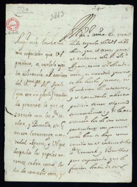 Carta de Vincencio Squarzafigo a Lorenzo Folch de Cardona en la que indica que los estatutos no p...