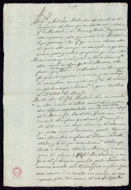 Minuta de la carta de Vincencio Squarzafigo a Juan Curiel en la que le comunica que le va a hacer...