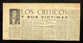 Los críticos y sus víctimas, por Antonio de Obregón