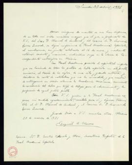 Carta de Ezequiel A. Chávez a Emilio Cotarelo y Mori, secretario de la Real Academia Española, en...