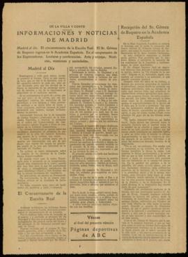 Páginas 13 y 14 del diario ABC de 23 de junio de 1925,  con la noticia de la recepción de Eduardo...