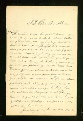Carta de Ramón de Mesonero Romanos a Pedro [Antonio] de Alarcón en la que rechaza dar notoriedad ...