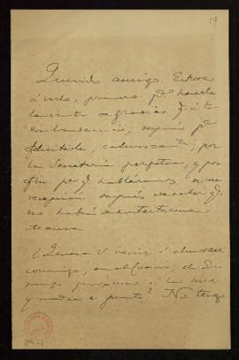 Carta de Francisco Fernández de Béthencourt a Emilio Cotarelo en la que le dice que fue a verlo p...