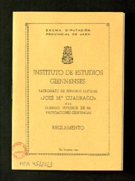 Reglamento del Instituto de Estudios Giennenses