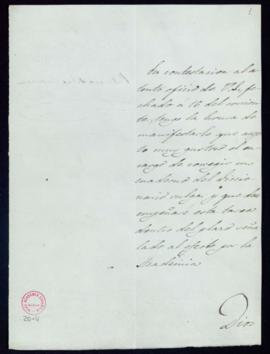 Carta de Patricio de la Escosura al secretario [Manuel Tamayo y Baus] en la que acepta el encargo...
