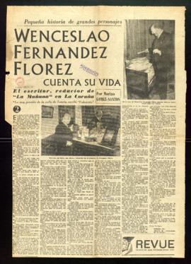Recorte de prensa de la segunda entrega de la entrevista Wenceslao Fernández Flórez cuenta su vid...