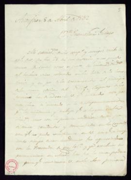 Minuta de la carta [de Francisco Antonio González] a Juan Nicasio Gallego en la que le indica que...