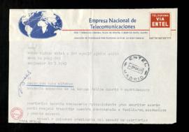Telegrama de Samuel R. Quiñones, presidente del Senado de Puerto Rico, a Luis Alfonso para que tr...