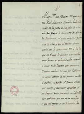 Carta de Ramón Cabrera a Juan Crisóstomo Ramírez Alamanzón en el agradece su nombramiento como re...