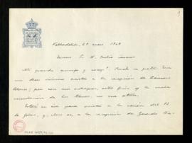Carta de Narciso Alonso Cortés a Julio Casares en la que le dice que no se atreve a ir a la recep...