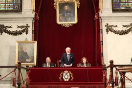 Darío Villanueva, director de la Real Academia Española, durante su intervención en la inauguraci...