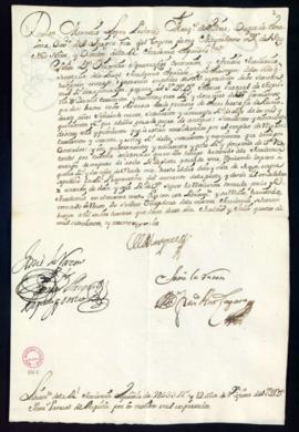 Orden del marqués de Villena del libramiento a favor de Tomás Pascual de Azpeitia de 2333 reales ...