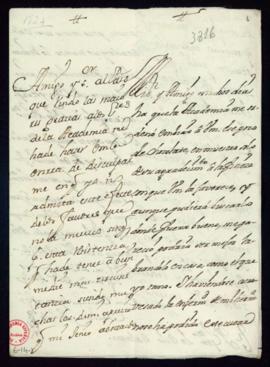 Carta de Vincencio Squarzafigo a Jerónimo de Ocio Salazar con la que envía chocolate en agradecim...