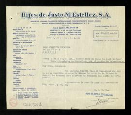 Carta de Hijos de Justo M. Estellez en la que reiteran que siguen sin recibir la autorización de ...