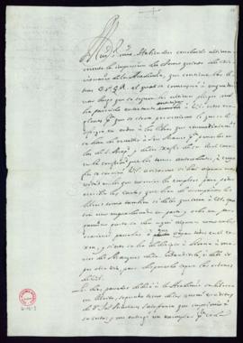 Minuta de la carta [de Vincencio Squarzafigo] a José de Montealegre en la que le comunica la próx...