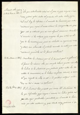 Acuerdos sobre gajes de 23 de enero, 30 de marzo y 12 de diciembre de 1861