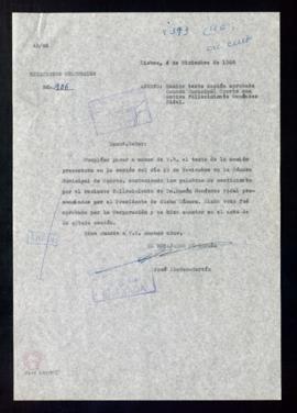 Copia del oficio de José Ibáñez-Martín, embajador de España, [al ministro de Asuntos Exteriores] ...