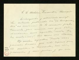 Carta de Ana María Dalí a Melchor Fernández Almagro en la que expresa su emoción al comprobar en ...