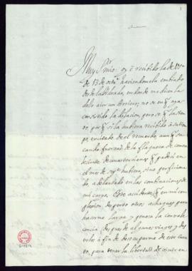 Carta de Tomás de Montes Corral a Vincencio Squarzafigo en la que pide que se le excuse el retras...