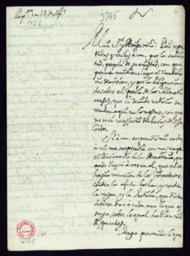 Carta de José Siesso de Bolea a Vincencio Squarzafigo en la que se reitera en su malestar por no ...