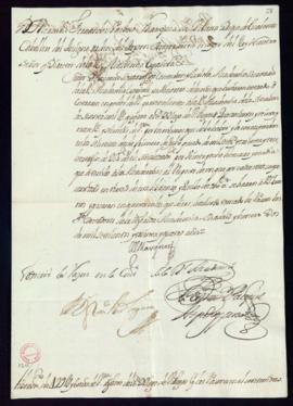 Orden del marqués de Villena de libramiento a favor de Diego de Villegas de 429 reales y 6 marave...