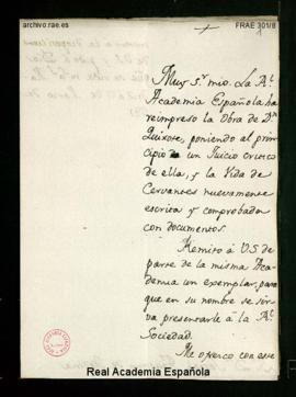 Minuta de la carta [de Manuel de Lardizábal y Uribe] a José Faustino de Medina de remisión de un ...