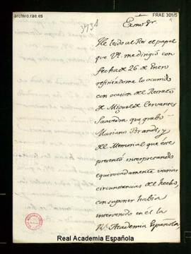 Carta del conde de Floridablanca al marqués de Santa Cruz en la que le comunica que ha puesto en ...