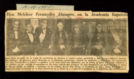 Recorte del diario Informaciones con una fotografía de la presidencia del acto académico de la to...