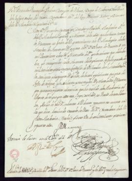 Orden del marqués de Villena de libramiento a favor de Juan de Ferreras de 1412 reales y 20 marav...