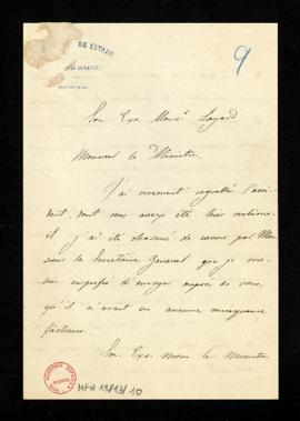 Carta de José de Carvajal a Austen Henry Layard en la que se interesa por el accidente que sufrió...