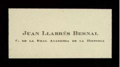 Tarjeta de visita de Juan Llabrés Bernal