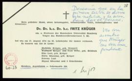 Recordatorio de la muerte de Fritz Krüger