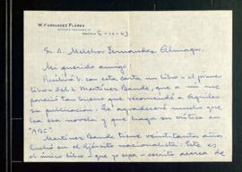 Carta de Wenceslao Fernández-Flórez a Melchor Fernández Almagro con la que le envía la primera no...
